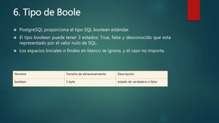 Tipos de datos en postgres | PPTX