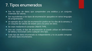Tipos de datos en postgres | PPTX