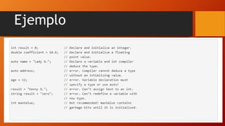 Tipos de datos para C++ | PPTX