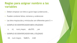 Tipos de datos para C++ | PPT
