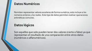 Tipos de datos y operaciones | PPTX