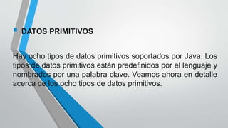 Tipos de datos y variables | PPT