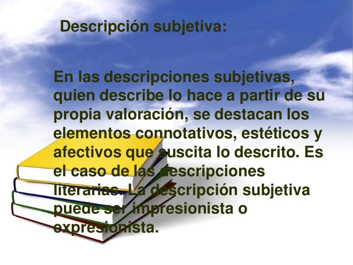 Tipos de descripcion
