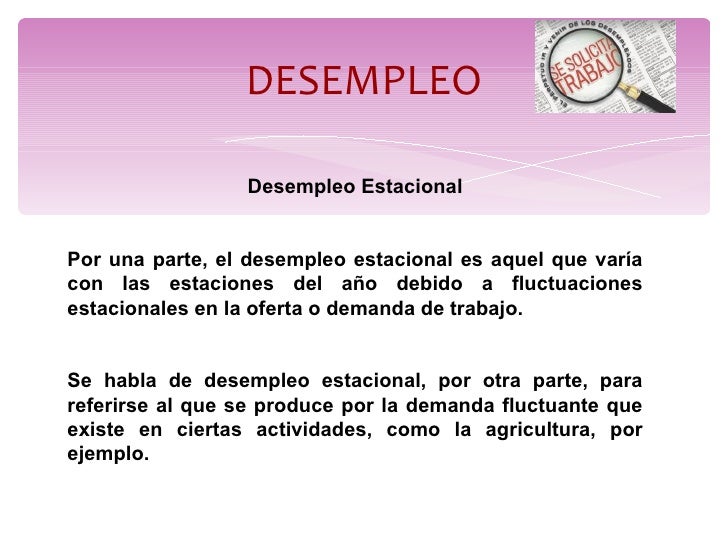 TIPOS DE DESEMPLEO