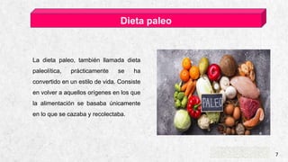 CASA DE ESQUÍ ALPINE 7
Dieta paleo
La dieta paleo, también llamada dieta
paleolítica, prácticamente se ha
convertido en un estilo de vida. Consiste
en volver a aquellos orígenes en los que
la alimentación se basaba únicamente
en lo que se cazaba y recolectaba.
 