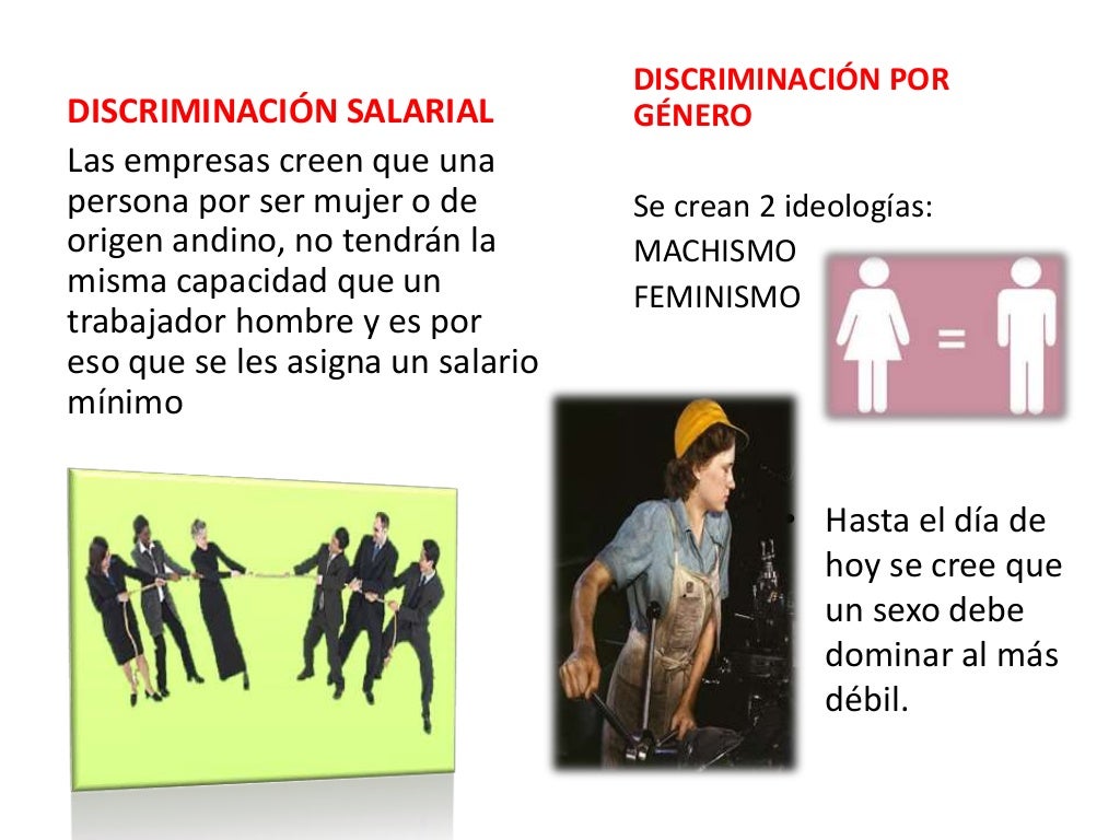 Tipos de discriminación Tipos de discriminación