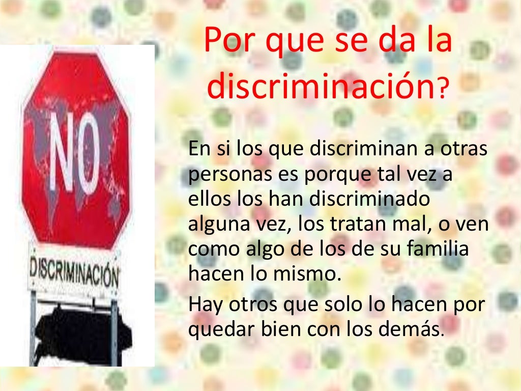 Tipos de discriminacion Tipos de discriminacion