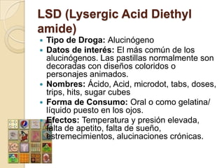 Tipos de drogas y sus efectos | PPTX
