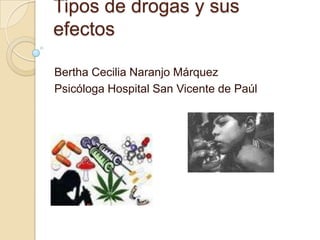 Tipos de drogas y sus efectos Bertha Cecilia Naranjo Márquez Psicóloga Hospital San Vicente de Paúl 