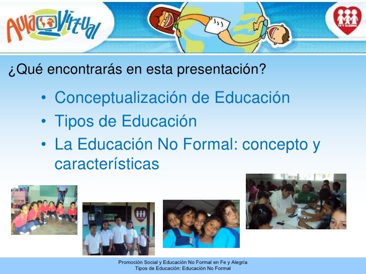 Tipos de educación educación no formal