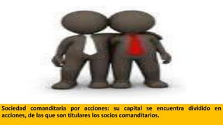 Sociedad comanditaria por acciones: su capital se encuentra dividido en
acciones, de las que son titulares los socios comanditarios.
 