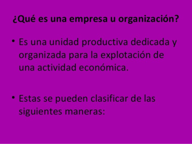 Tipos de empresas y organizaciones