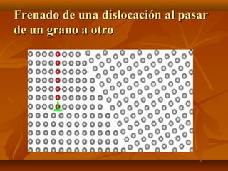 Frenado de una dislocación al pasar
de un grano a otro
 