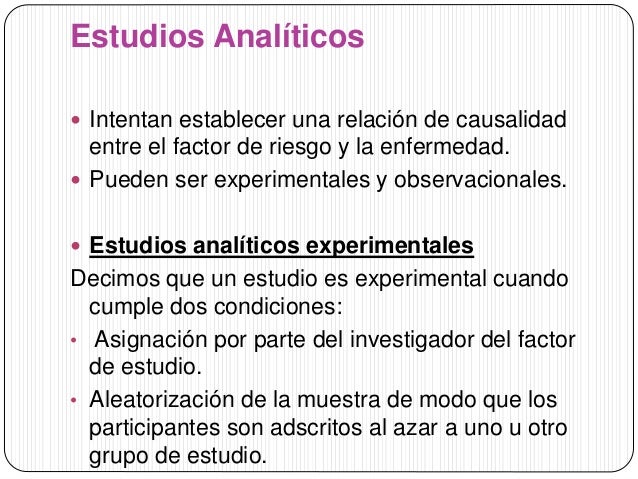 Tipos de estudios epidemiológicos
