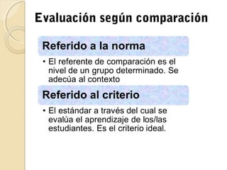 Evaluación según comparación