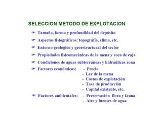 Tipos de explotación de superficie