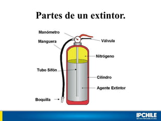 Partes de un extintor.
 