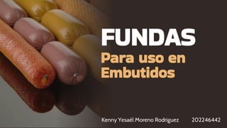 FUNDAS
Para uso en
Embutidos
Kenny Yesaél Moreno Rodriguez 202246442
 