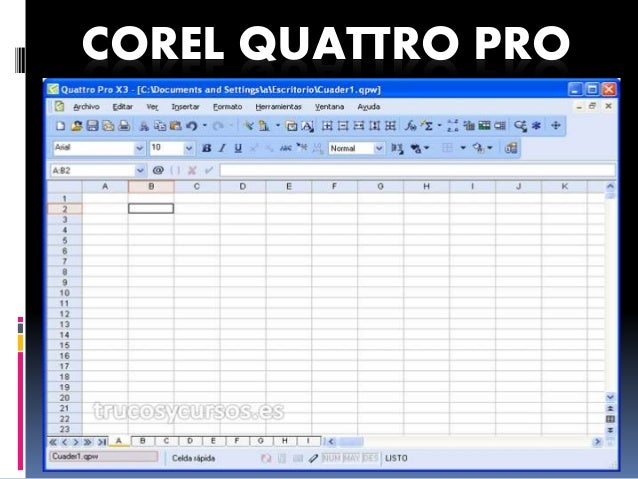 Resultado de imagen para hoja de calculo quattro pro