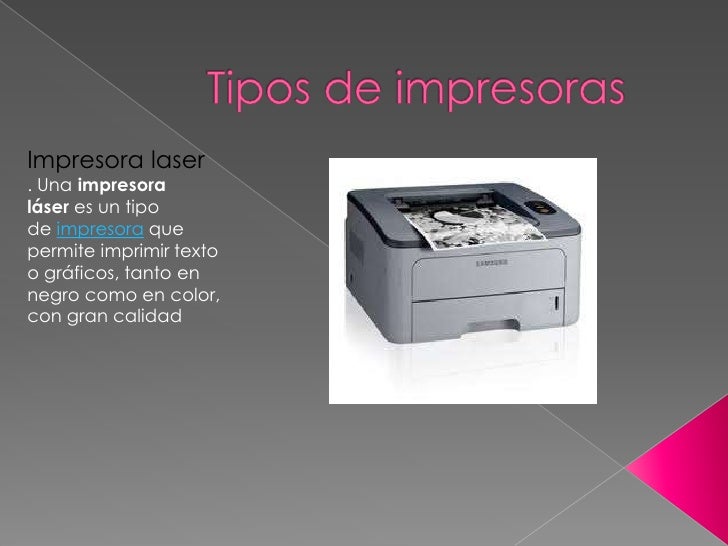 Tipos de impresoras juan bugeau