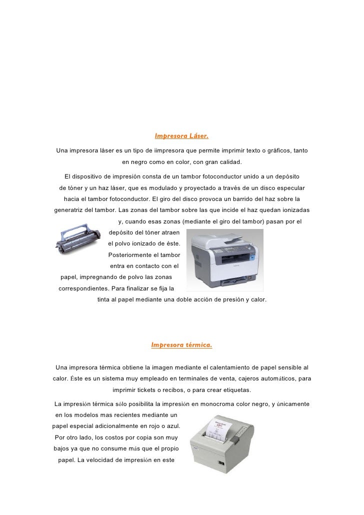 Tipos de impresoras