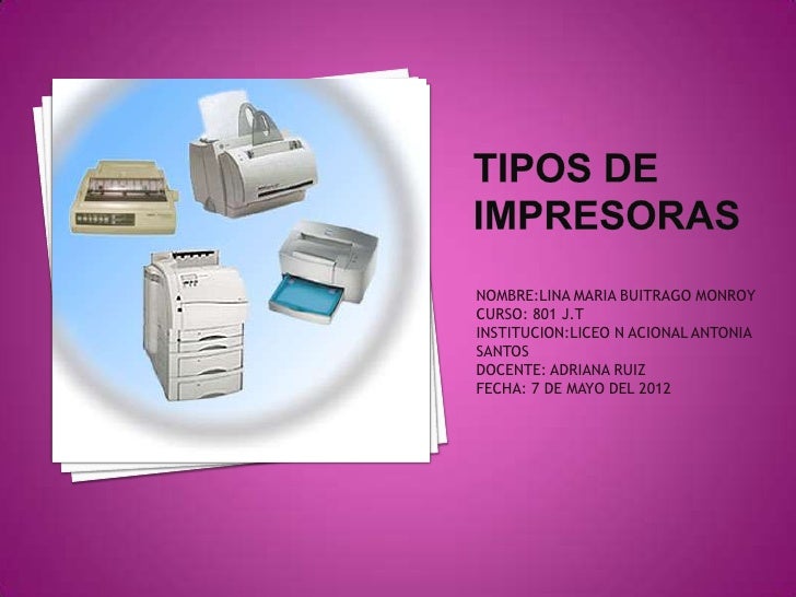 Tipos de impresoras