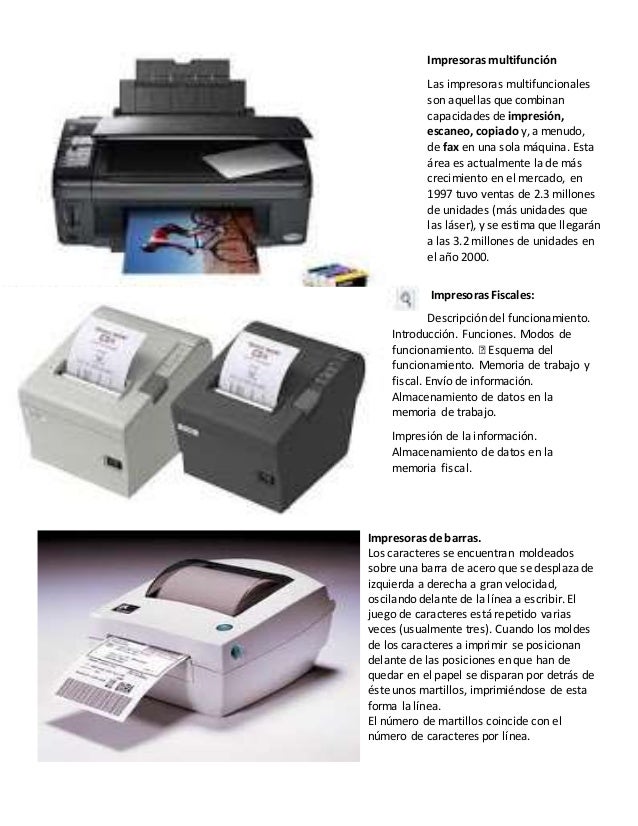 Tipos de impresoras