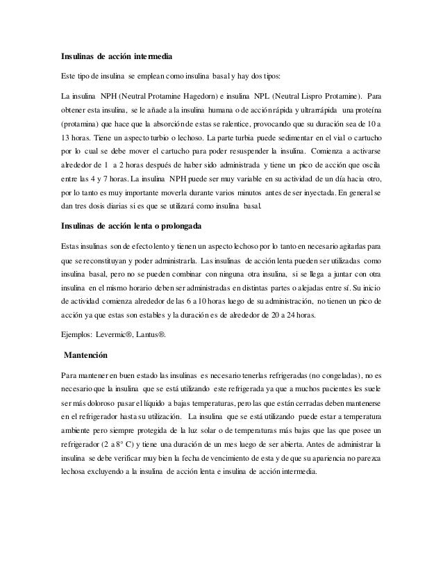 Tipos de insulinas y heparinas Tipos de insulinas y heparinas