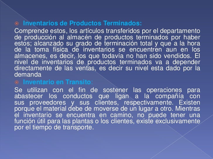 Tipos de inventario