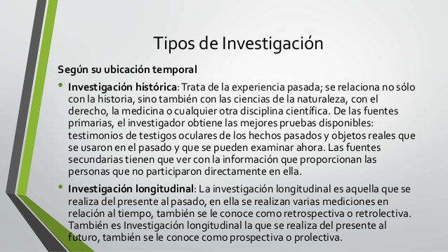 Tipos de investigación