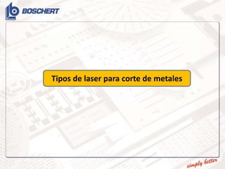 Tipos de laser para corte de metales
 