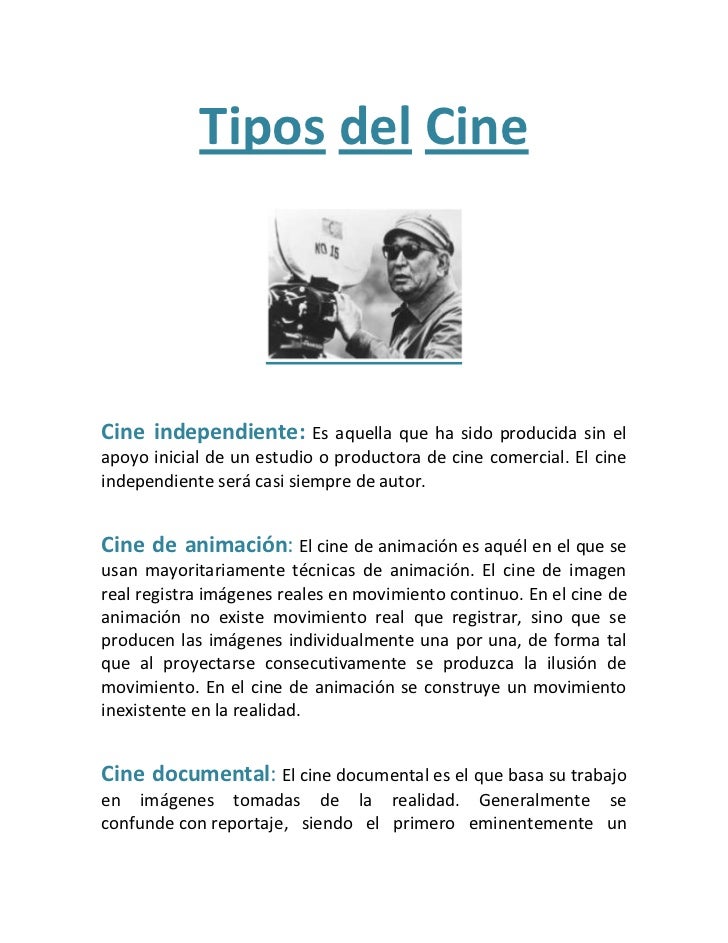 Tipos Del Cine Evaluacion