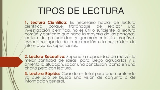 Tipos de lectura