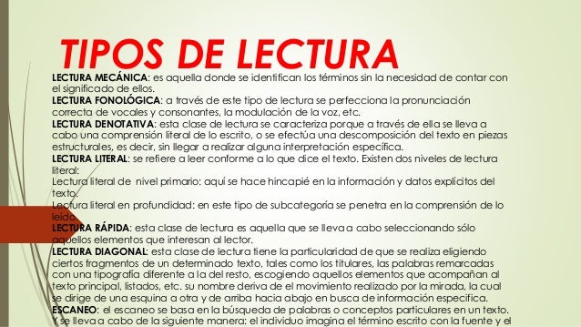 Tipos de lectura