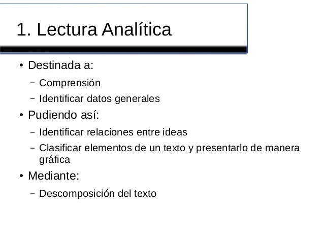 Tipos de lectura