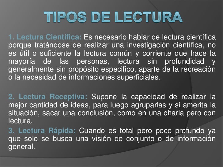 Tipos de lectura 1