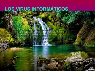 LOS VIRUS INFORMÁTICOS

Los virus informáticos infectan los archivos ejecutables, de almacenamiento,
Manejadores de dispositivos, comprimidos o de texto que existen en un ordenador.
Además son capaces de multiplicarse o copiarse a sí mismos cada vez que se
Ejecuta el programa que han invadido
Provocan daño de diferente naturaleza, como eliminar y dañar archivos, formatear
El disco duro o dañar el sector de arranque del disco duro del ordenador.

 
