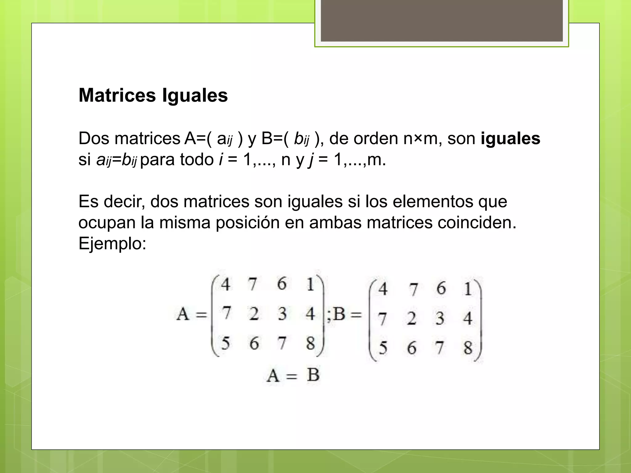 Tipos de matrices | PPT