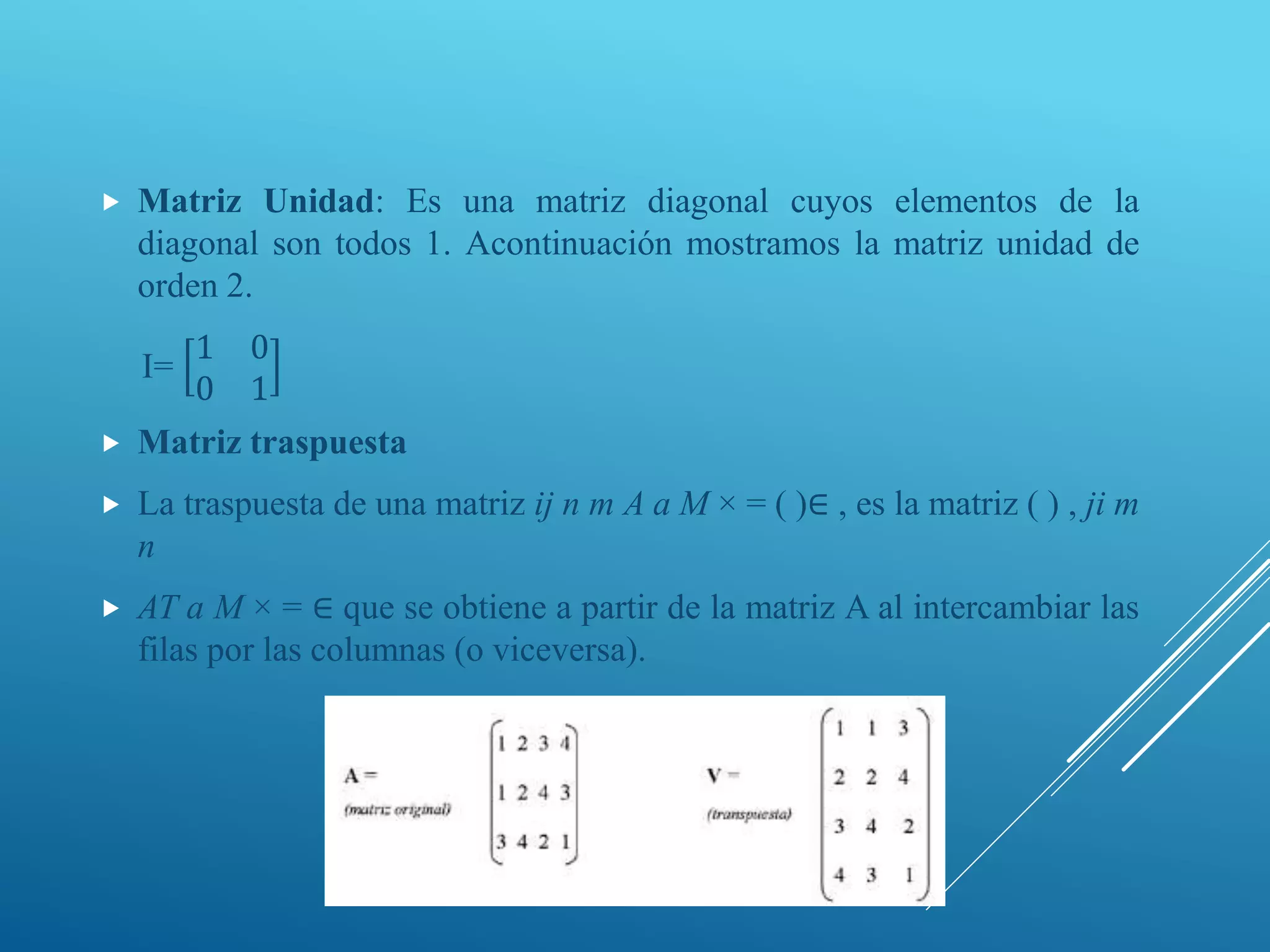 Tipos de matrices+ | PPT