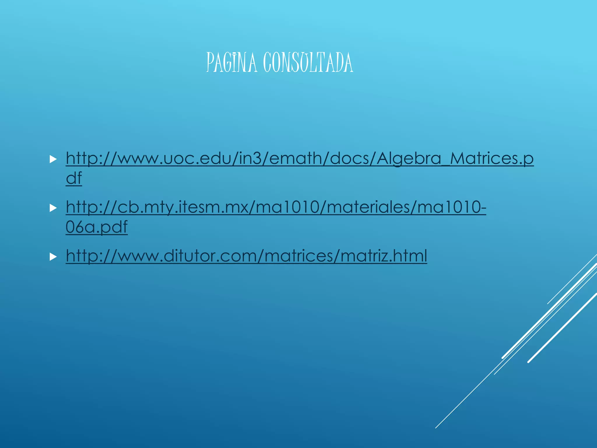 Tipos de matrices+ | PPT