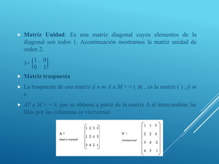 Tipos de matrices+ | PPT