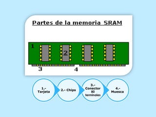 1.Tarjeta

2.- Chips

3.Conector
80
terminales

4.Muesca

 