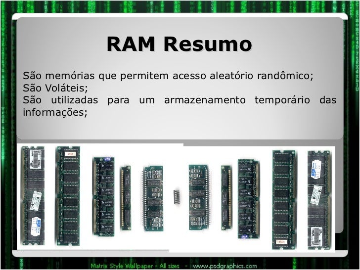 Defina E Dê Exemplos Dos Dois Tipos Principais De Memória