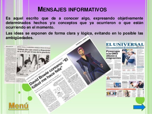 Tipos de mensajes