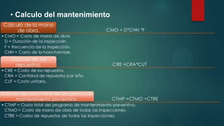 • Calculo del mantenimiento
 