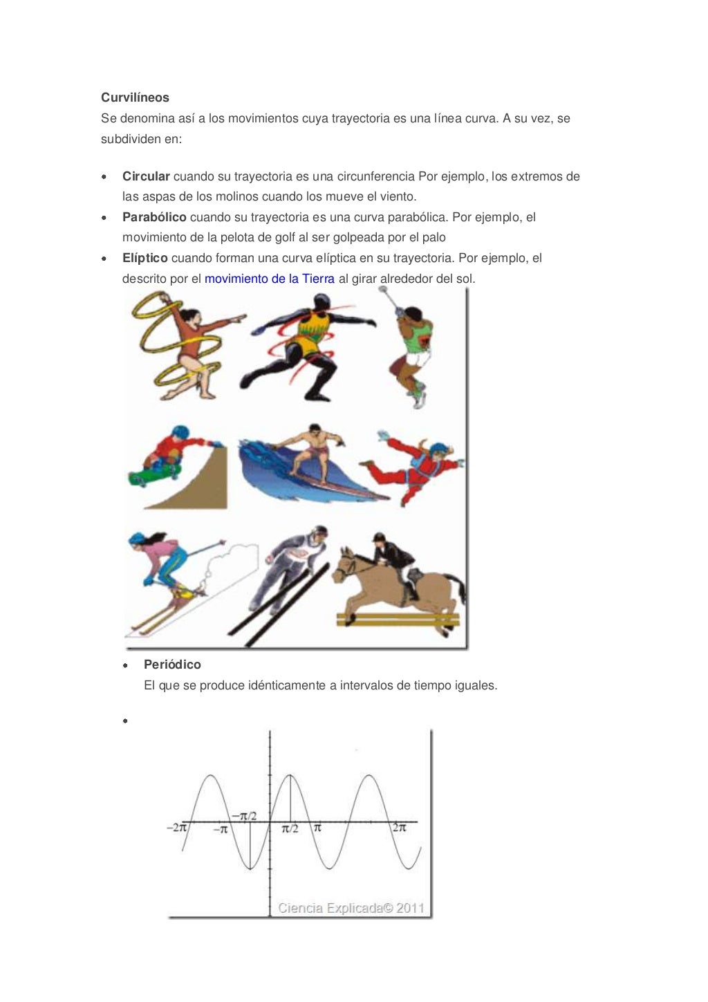 Tipos De Movimiento Ciencias énfasis En Física