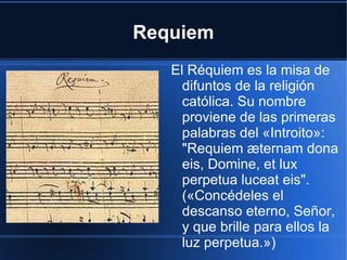 Musica Culta La música culta es conocida también como clásica. En ella encontramos el Canto Gregoriano, la Zarzuela,  el Requiem, la Opera, la Sonata, el Nocturno, el Vals, la Marcha, el Concierto... 