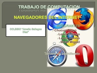 TRABAJO DE COMPUTACION NAVEGADORES DEL INTERNET INTEGRANTES ,[object Object]