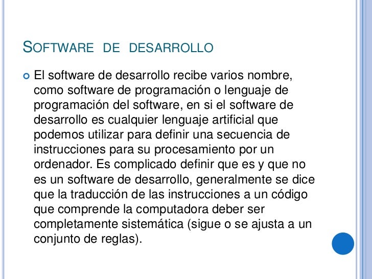 Software de desarrollo ejemplos