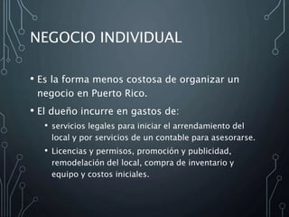 Tipos De Negocios Individual Sociedad Y Corporacion